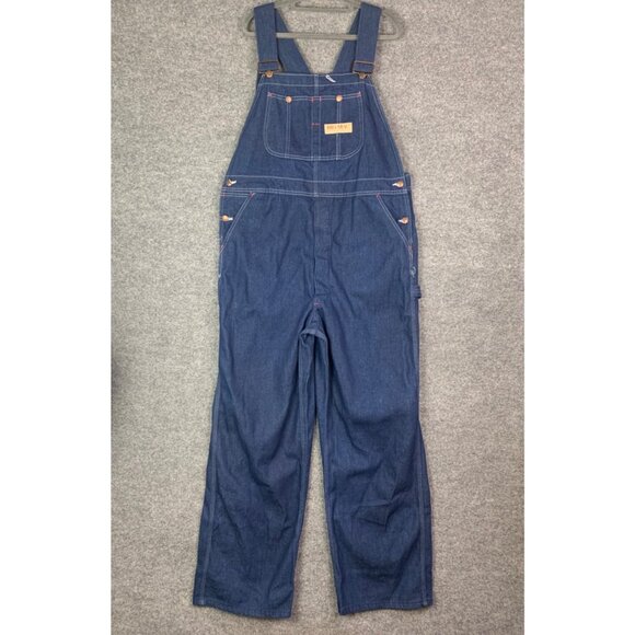 Vintage Big Mac Carpenter Work Denim Bib Overalls Men’s Sz W40 X L32 USA MADE